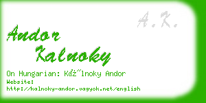 andor kalnoky business card